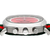Gucci Grip Quartz Chronograph Red Dial Two Tone NATO Strap Watch for Men - YA157304 Authentic Buy Shop Now