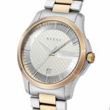 Gucci G Timeless Silver Dial Two Tone Steel Strap Watch For Men - YA126447 Authentic Buy Shop Now