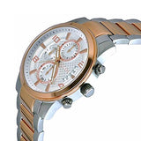 Guess Exec Chronograph White Dial Two Tone Steel Strap Watch for Men - W0075G2 Authentic Buy Shop Now