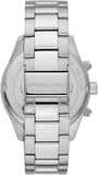 Michael Kors Layton Chronograph Red Dial Silver Steel Strap Watch For Men - MK8822 Authentic Buy Shop Now