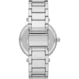 Michael Kors Parker Three Hand Mother of Pearl White Dial Silver Steel Strap Watch For Women - MK4694 Authentic Buy Shop Now