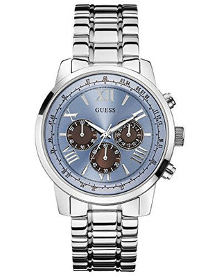 Guess Horizon Chronograph Quartz Blue Dial Silver Steel Strap Watch for Men - W0379G6 Authentic Buy Shop Now