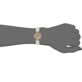 Emporio Armani Gianni T Bar Light Brown Dial White Leather Strap Watch For Women - AR1769 Authentic Buy Shop Now