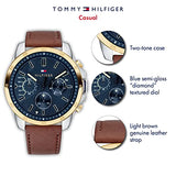 Tommy Hilfiger Decker Blue Dial Brown Leather Strap Watch for Men - 1791561 Authentic Buy Shop Now