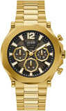Guess Edge Chronograph Black Dial Gold Steel Strap Watch For Men - GW0539G2 Authentic Buy Shop Now
