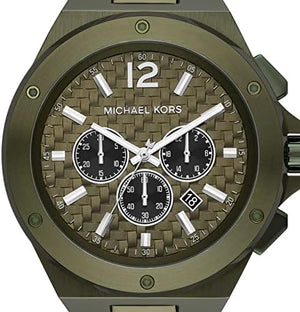 Michael Kors Lennox Chronograph Green Dial Green Steel Strap Watch For Men - MK9103 Authentic Buy Shop Now