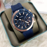 Fossil Bannon Multifunction Blue Dial Blue Silicone Strap Watch for Men - BQ2498 Authentic Buy Shop Now