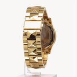 Michael Kors Runway Three Hand Green Dial Gold Steel Strap Watch For Women - MK7390 Authentic Buy Shop Now