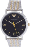 Emporio Armani Kappa Quartz Black Dial Two Tone Mesh Bracelet Watch For Men - AR11228 Authentic Buy Shop Now