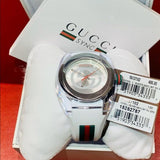 Gucci Sync XXL White Dial White Rubber Strap Watch For Men - YA137102 Authentic Buy Shop Now