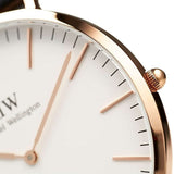 Daniel Wellington Classic Sheffield White Dial Black Leather Strap Watch For Men - DW00100007 Authentic Buy Shop Now