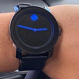 Movado Bold TR90 Black Dial Black Leather Strap Watch For Men - 3600307 Authentic Buy Shop Now