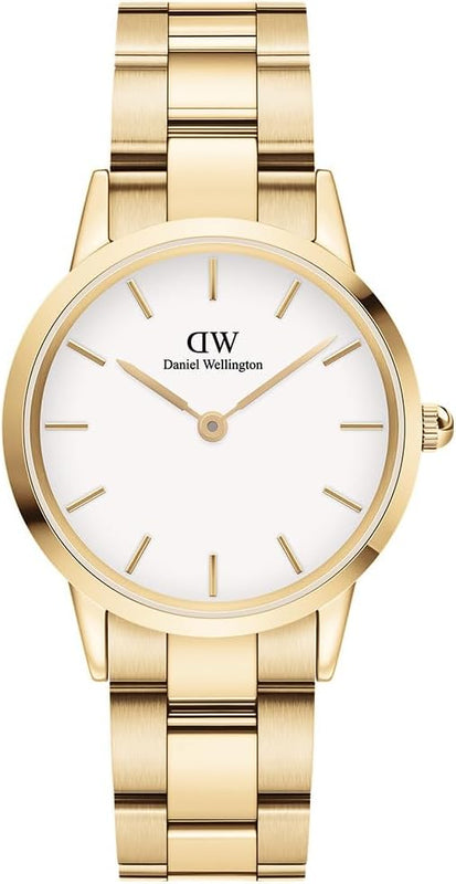 Daniel Wellington Iconic Link White Dial Gold Steel Strap Watch For Men - DW00100343 Authentic Buy Shop Now