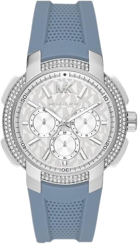 Michael Kors Sidney Chambray Multifunction Blue Dial Blue Silicone Strap Watch For Women - MK7220 Authentic Buy Shop Now
