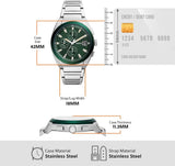 Fossil Everett Chronograph Green Dial Silver Steel Strap Watch for Men - FS5964 Authentic Buy Shop Now