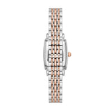 Emporio Armani Gianni T Bar White Mother Of Pearl Dial Two Tone Steel Strap Watch For Women - AR11519 Authentic Buy Shop Now