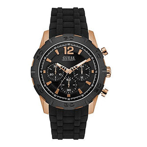 Guess Caliber Chronograph Black Dial Black Rubber Strap Watch for Men - W0864G2 Authentic Buy Shop Now