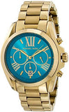 Michael Kors Bradshaw Chronograph Blue Dial Gold Steel Strap Watch For Women - MK5975 Authentic Buy Shop Now