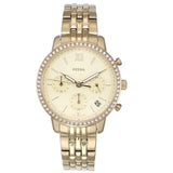 Fossil Neutra Chronograph Gold Dial Gold Steel Strap Watch for Women - ES5219 Authentic Buy Shop Now