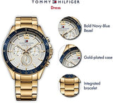 Tommy Hilfiger Luke Chronograph White Dial Gold Steel Strap Watch for Men - 1791121 Authentic Buy Shop Now