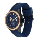 Tommy Hilfiger Aiden Chronograph Blue Dial Blue Silicone Strap Watch For Men - 1791860 Authentic Buy Shop Now