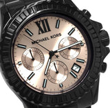 Michael Kors Everest Quartz Rose Gold Dial Black Steel Strap Watch For Women - MK5872 Authentic Buy Shop Now