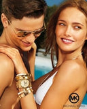 Michael Kors Byrn Quartz Gold Dial Gold Steel Strap Watch For Women - MK6134 Authentic Buy Shop Now