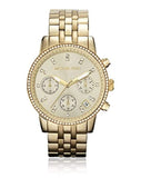 Michael Kors Runway Chronograph Gold Dial Gold Steel Strap Watch For Women - MK5698 Authentic Buy Shop Now