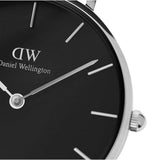 Daniel Wellington Petite Sheffield Black Dial Black Leather Strap Watch For Women - DW00100180 Authentic Buy Shop Now