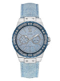 Guess Limelight Quartz Blue Dial Blue Leather Strap Watch For Men - W0775l1 Authentic Buy Shop Now