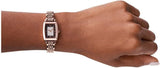 Emporio Armani Gianni T-Bar Analog Crystal Brown Dial Rose Gold Steel Strap Watch For Women - AR11407 Authentic Buy Shop Now