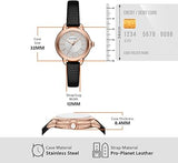 Emporio Armani Mia Three Hand Crystals Silver Dial Black Leather Strap Watch For Women - AR11631 Authentic Buy Shop Now