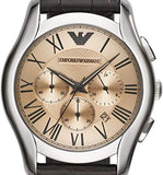 Emporio Armani Valente Chronograph Brown Dial Brown Leather Strap Watch For Men - AR1785 Authentic Buy Shop Now