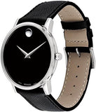 Movado Museum Classic Black Dial Black Leather Strap Watch for Men - 0607194 Authentic Buy Shop Now