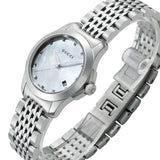 Gucci G Timeless Diamonds Mother of Pearl Dial Silver Steel Strap Watch For Women - YA126504 Authentic Buy Shop Now