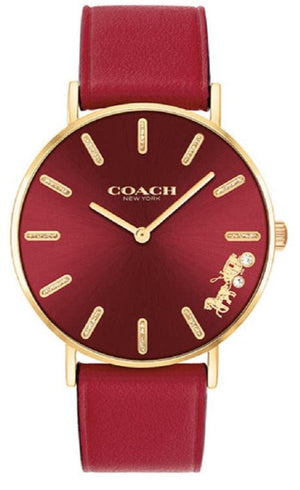 Coach Perry Red Dial Red Leather Strap Watch for Women - 14503867 Authentic Buy Shop Now