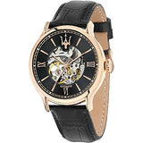 Maserati Epoca Automatic Skeleton Mechanical Black Watch For Men - R8821118001 Authentic Buy Shop Now