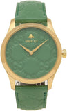 Gucci G Timeless Quartz Green Dial Green Leather Strap Watch For Women - YA1264099 Authentic Buy Shop Now