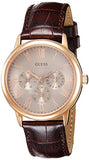 Guess Wafer Quartz Beige Dial Brown Leather Strap Watch For Men - W0496G1 Authentic Buy Shop Now