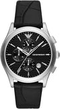 Emporio Armani Paolo Chronograph Black Dial Black Leather Strap Watch For Men - AR11530 Authentic Buy Shop Now