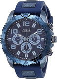 Guess Velocity Chronograph Blue Dial Blue Rubber Steel Strap Watch for Men - W0599G4 Authentic Buy Shop Now