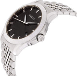 Gucci G Timeless Black Dial Silver Steel Strap Watch For Men - YA126402 Authentic Buy Shop Now