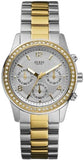 Guess Mini Spectrum Analog Silver Dial Two Tone Steel Strap Watch For Women - W0122L2 Authentic Buy Shop Now