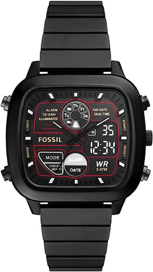 Fossil Retro Analog-Digital Black Dial Black Steel Strap Watch for Men - FS5891 Authentic Buy Shop Now