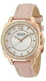 Coach Boyfriend Mother of Pearl White Dial Pink Leather Strap Watch for Women - 14503151 Authentic Buy Shop Now