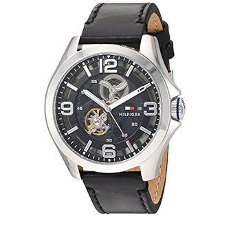 Tommy Hilfiger Bruce Analog Black Dial Black Leather Strap Watch for Men - 1791279 Authentic Buy Shop Now