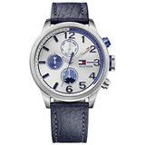 Tommy Hilfiger Jackson Silver Dial Black Leather Strap Watch for Men - 1791240 Authentic Buy Shop Now