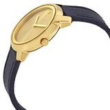 Movado Bold Gold Dial Blue Leather Strap Watch For Men - 3600469 Authentic Buy Shop Now