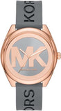 Michael Kors Janelle Three Hand Grey Dial Grey Rubber Strap Watch For Women - MK7314 Authentic Buy Shop Now