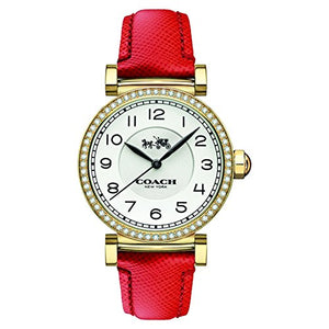 Coach Madison White Dial Red Leather Strap Watch for Women - 14502400 Authentic Buy Shop Now